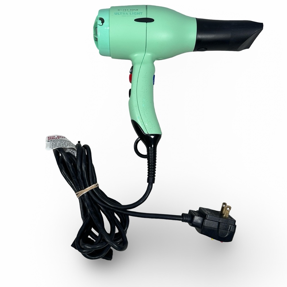 Harry Josh Pro Tools Ultra Light Hair Dryer Mint Green 1875W Made In France READ